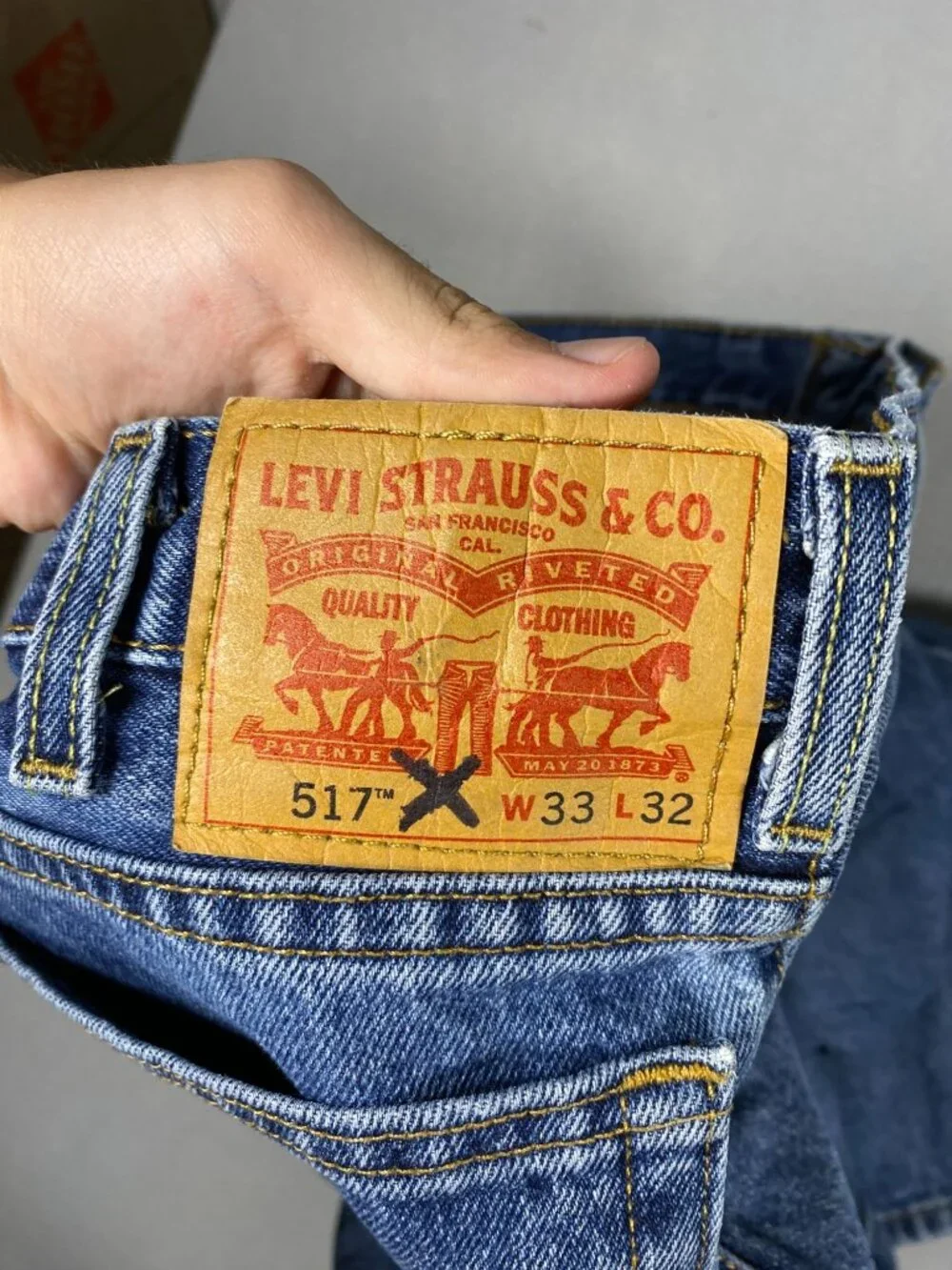 Levis 517 Bootcut Blue Denim Jeans W33 L32 100% Cotton Mens Pants